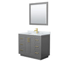 Miranda 42" Free Standing Single Basin Vanity Set with Cabinet, Marble Vanity Top, and Framed Mirror - image 16