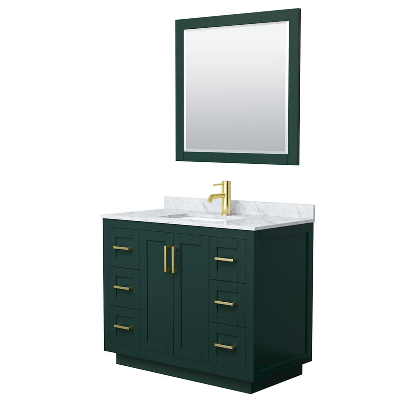 Miranda 42" Free Standing Single Basin Vanity Set with Cabinet, Marble Vanity Top, and Framed Mirror - image 18