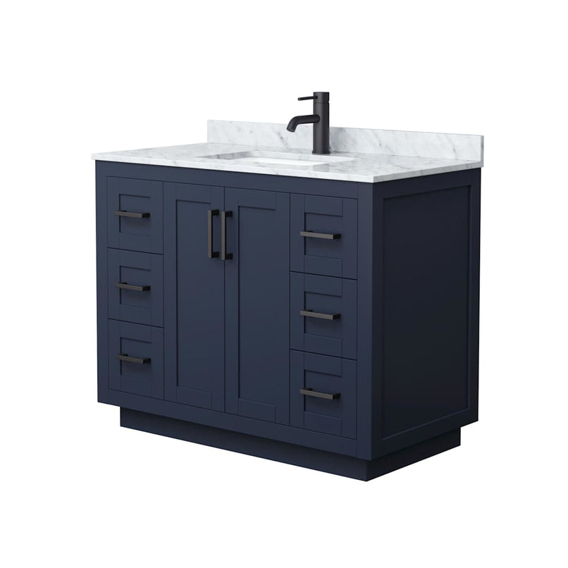 Miranda 42" Free Standing Single Basin Vanity Set with Cabinet and Marble Vanity Top - image 2