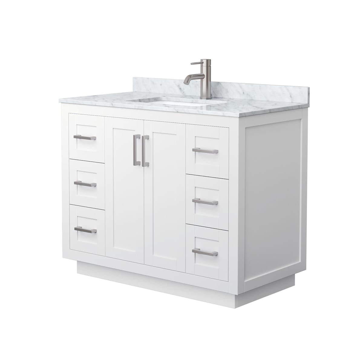Miranda 42" Free Standing Single Basin Vanity Set with Cabinet and Marble Vanity Top