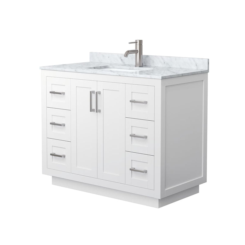 Miranda 42" Free Standing Single Basin Vanity Set with Cabinet and Marble Vanity Top - image 7