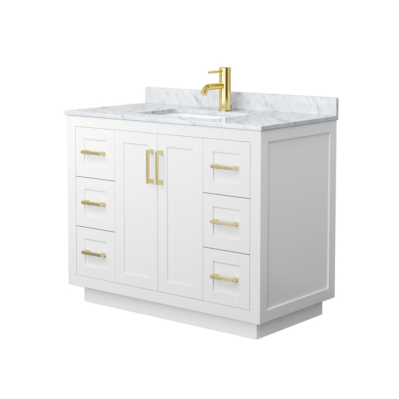 Miranda 42" Free Standing Single Basin Vanity Set with Cabinet and Marble Vanity Top - image 8