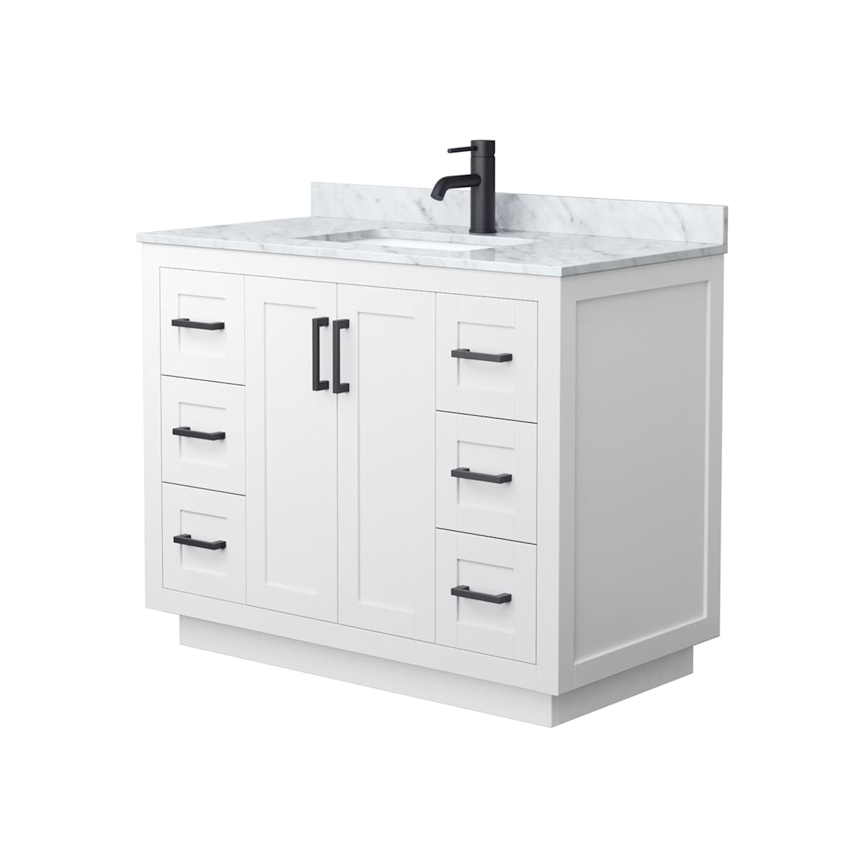 Miranda 42" Free Standing Single Basin Vanity Set with Cabinet and Marble Vanity Top