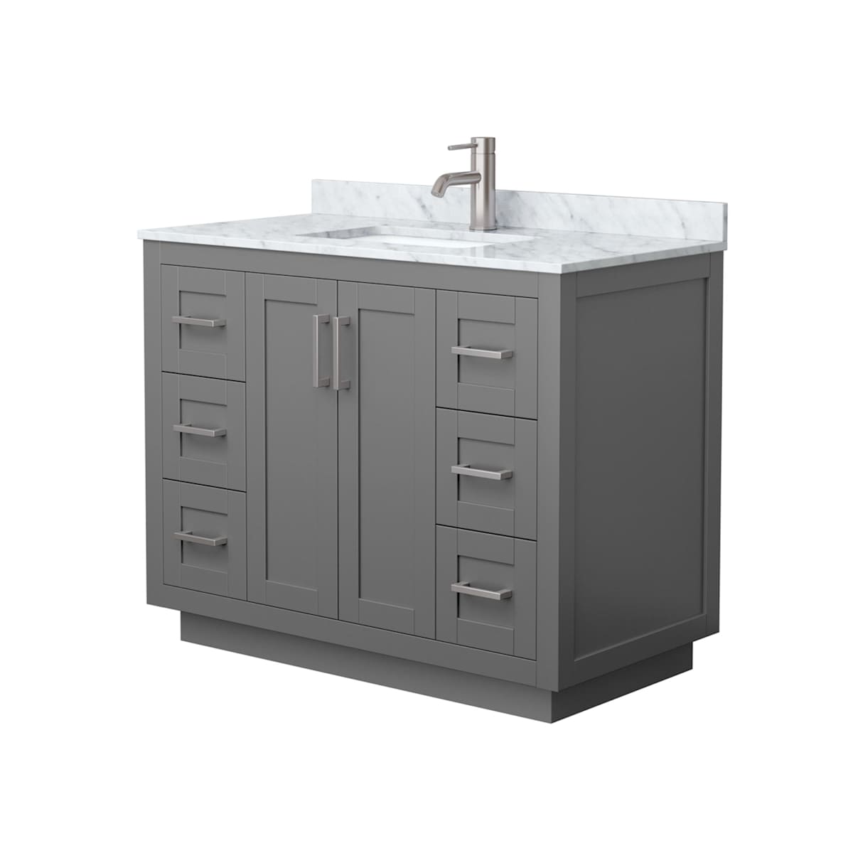 Miranda 42" Free Standing Single Basin Vanity Set with Cabinet and Marble Vanity Top