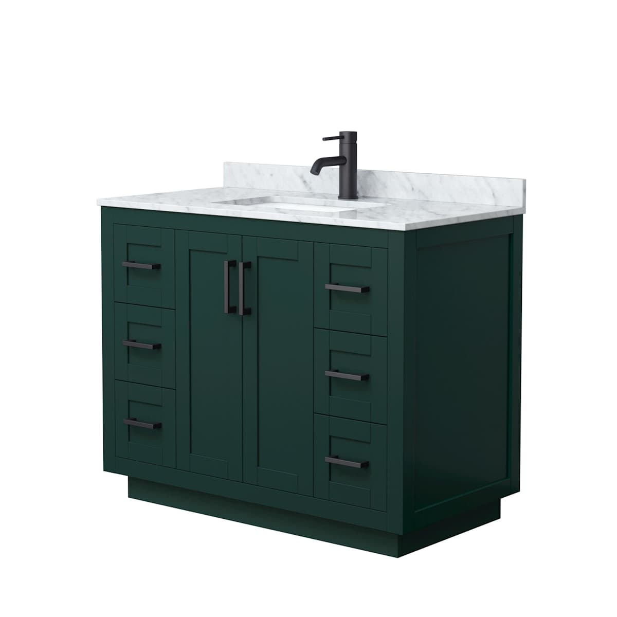 Miranda 42" Free Standing Single Basin Vanity Set with Cabinet and Marble Vanity Top