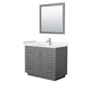 Miranda 42" Free Standing Single Basin Vanity Set with Cabinet, Cultured Marble Vanity Top, and Framed Mirror - image 19