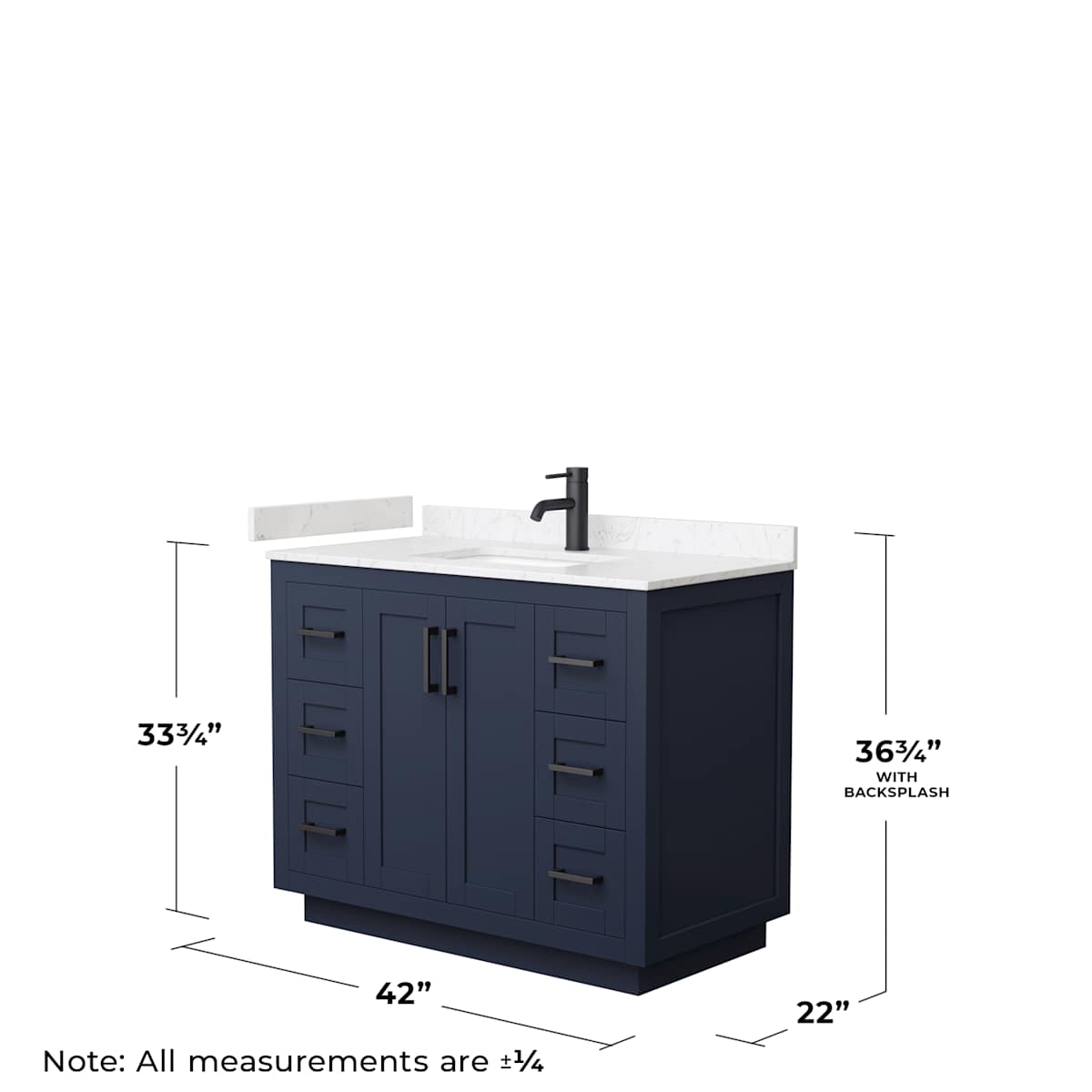 Miranda 42" Free Standing Single Basin Vanity Set with Cabinet and Cultured Marble Vanity Top