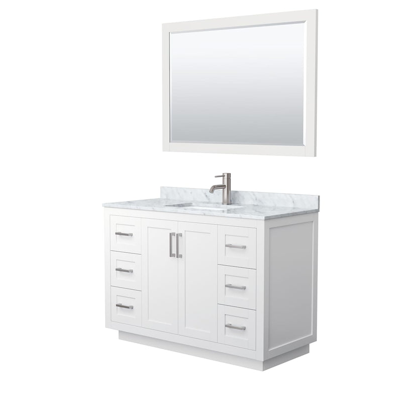 Miranda 48" Free Standing Single Basin Vanity Set with Cabinet, Marble Vanity Top, and Framed Mirror - image 8
