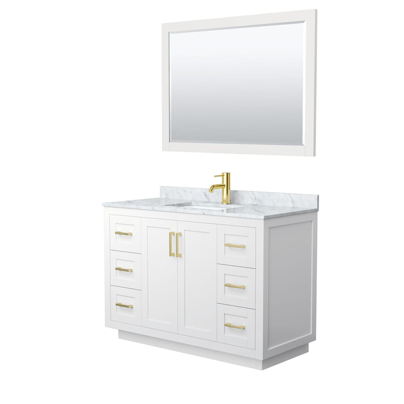 Miranda 48" Free Standing Single Basin Vanity Set with Cabinet, Marble Vanity Top, and Framed Mirror - image 9