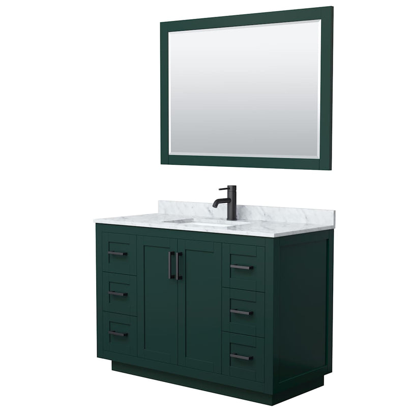 Miranda 48" Free Standing Single Basin Vanity Set with Cabinet, Marble Vanity Top, and Framed Mirror - image 15