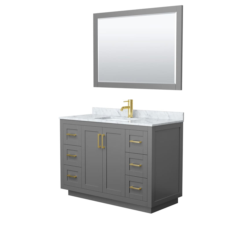 Miranda 48" Free Standing Single Basin Vanity Set with Cabinet, Marble Vanity Top, and Framed Mirror - image 16