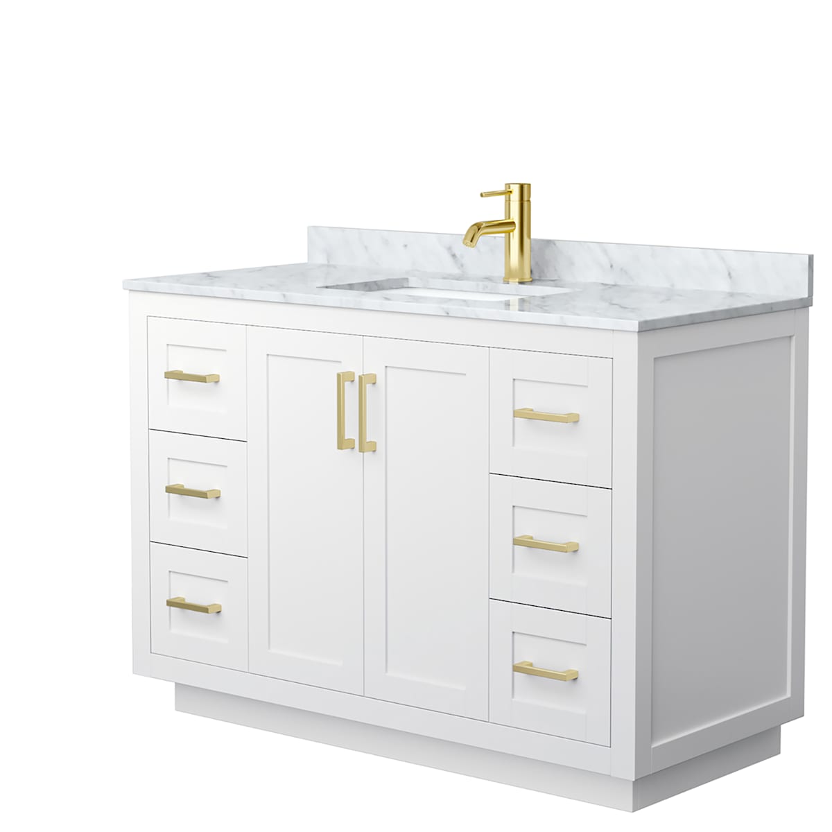 Miranda 48" Free Standing Single Basin Vanity Set with Cabinet and Marble Vanity Top