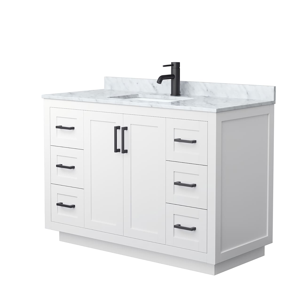 Miranda 48" Free Standing Single Basin Vanity Set with Cabinet and Marble Vanity Top