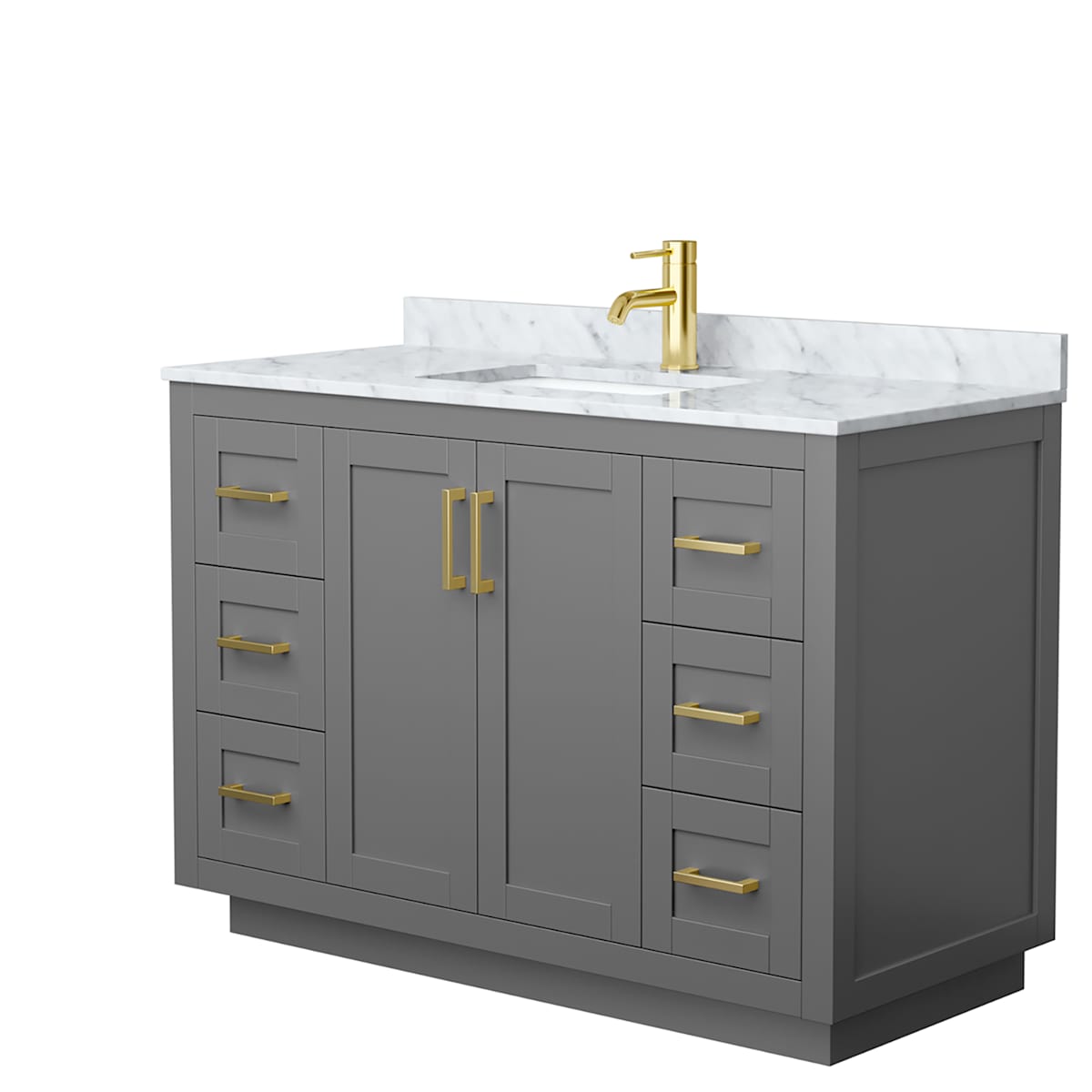Miranda 48" Free Standing Single Basin Vanity Set with Cabinet and Marble Vanity Top