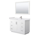 Miranda 48" Free Standing Single Basin Vanity Set with Cabinet, Cultured Marble Vanity Top, and Framed Mirror - image 9