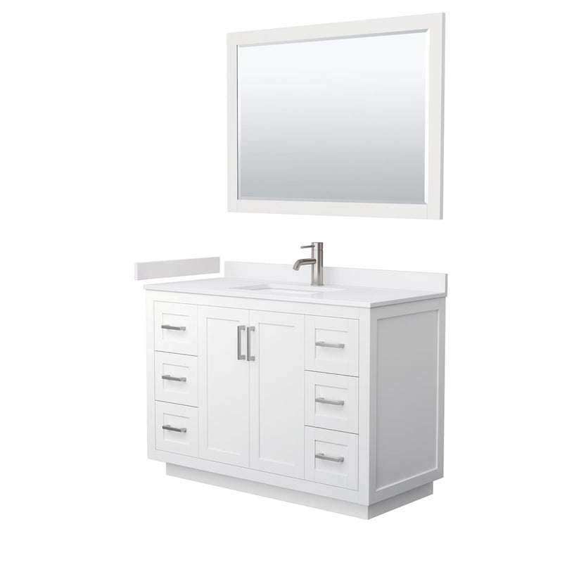 Miranda 48" Free Standing Single Basin Vanity Set with Cabinet, Cultured Marble Vanity Top, and Framed Mirror - image 9
