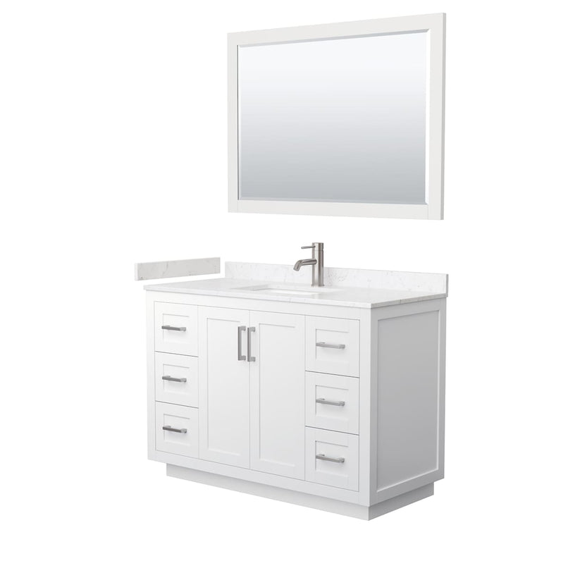 Miranda 48" Free Standing Single Basin Vanity Set with Cabinet, Cultured Marble Vanity Top, and Framed Mirror - image 10