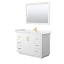 Miranda 48" Free Standing Single Basin Vanity Set with Cabinet, Cultured Marble Vanity Top, and Framed Mirror - image 12