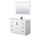 Miranda 48" Free Standing Single Basin Vanity Set with Cabinet, Cultured Marble Vanity Top, and Framed Mirror - image 16