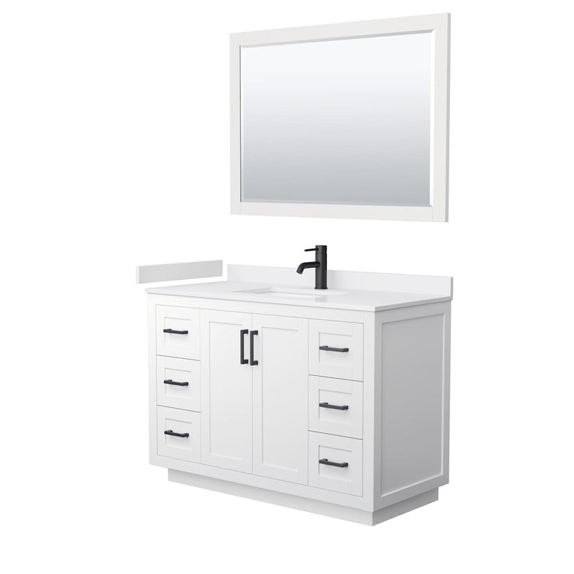 Miranda 48" Free Standing Single Basin Vanity Set with Cabinet, Cultured Marble Vanity Top, and Framed Mirror - image 16