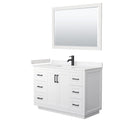 Miranda 48" Free Standing Single Basin Vanity Set with Cabinet, Cultured Marble Vanity Top, and Framed Mirror - image 17