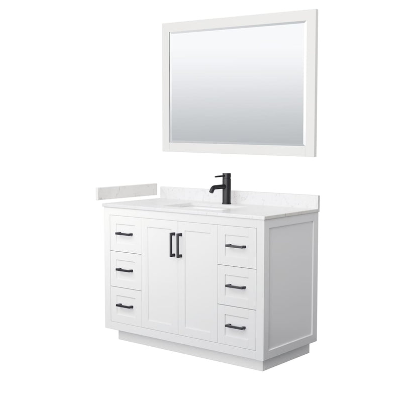 Miranda 48" Free Standing Single Basin Vanity Set with Cabinet, Cultured Marble Vanity Top, and Framed Mirror - image 17