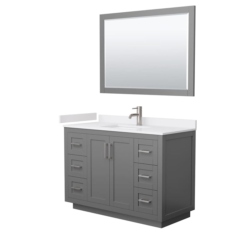 Miranda 48" Free Standing Single Basin Vanity Set with Cabinet, Cultured Marble Vanity Top, and Framed Mirror - image 18