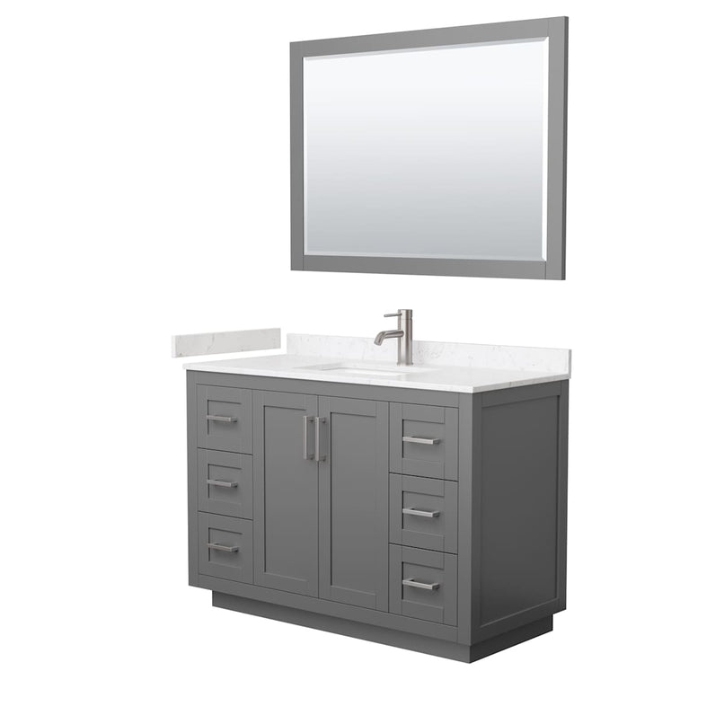 Miranda 48" Free Standing Single Basin Vanity Set with Cabinet, Cultured Marble Vanity Top, and Framed Mirror - image 19