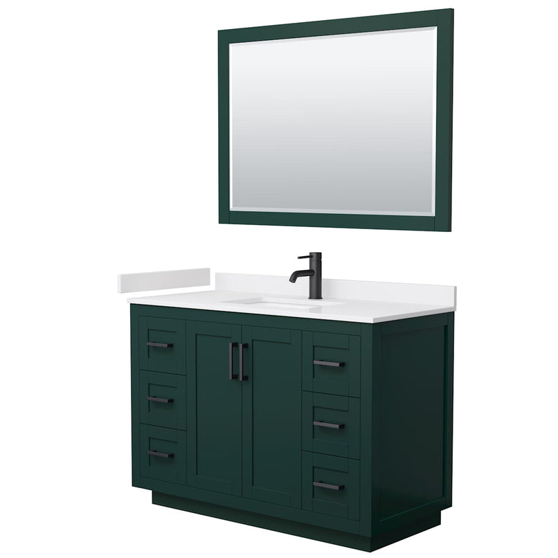 Miranda 48" Free Standing Single Basin Vanity Set with Cabinet, Cultured Marble Vanity Top, and Framed Mirror - image 20
