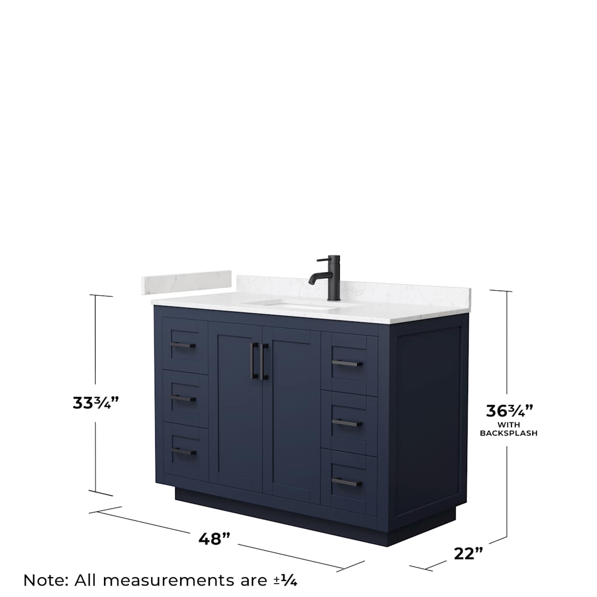 Miranda 48" Free Standing Single Basin Vanity Set with Cabinet and Cultured Marble Vanity Top - image 5