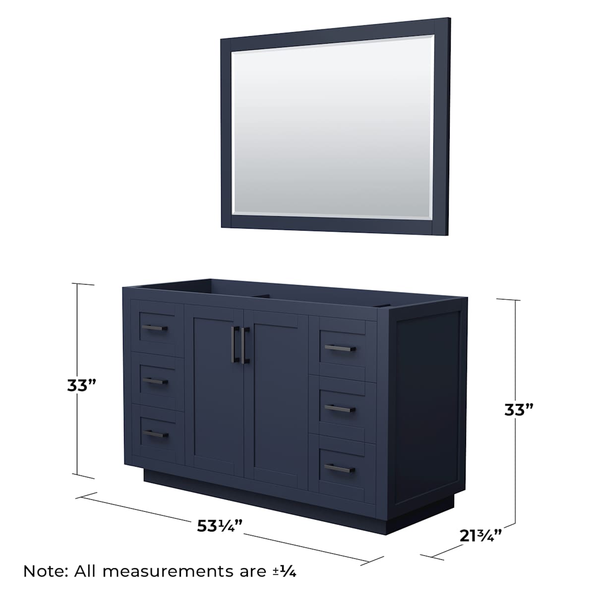 Miranda 54" Single Free Standing Vanity Cabinet - Less Vanity Top