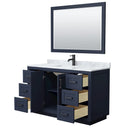 Miranda 54" Free Standing Single Basin Vanity Set with Cabinet, Marble Vanity Top, and Framed Mirror - image 3