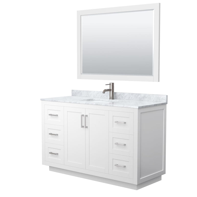 Miranda 54" Free Standing Single Basin Vanity Set with Cabinet, Marble Vanity Top, and Framed Mirror - image 8