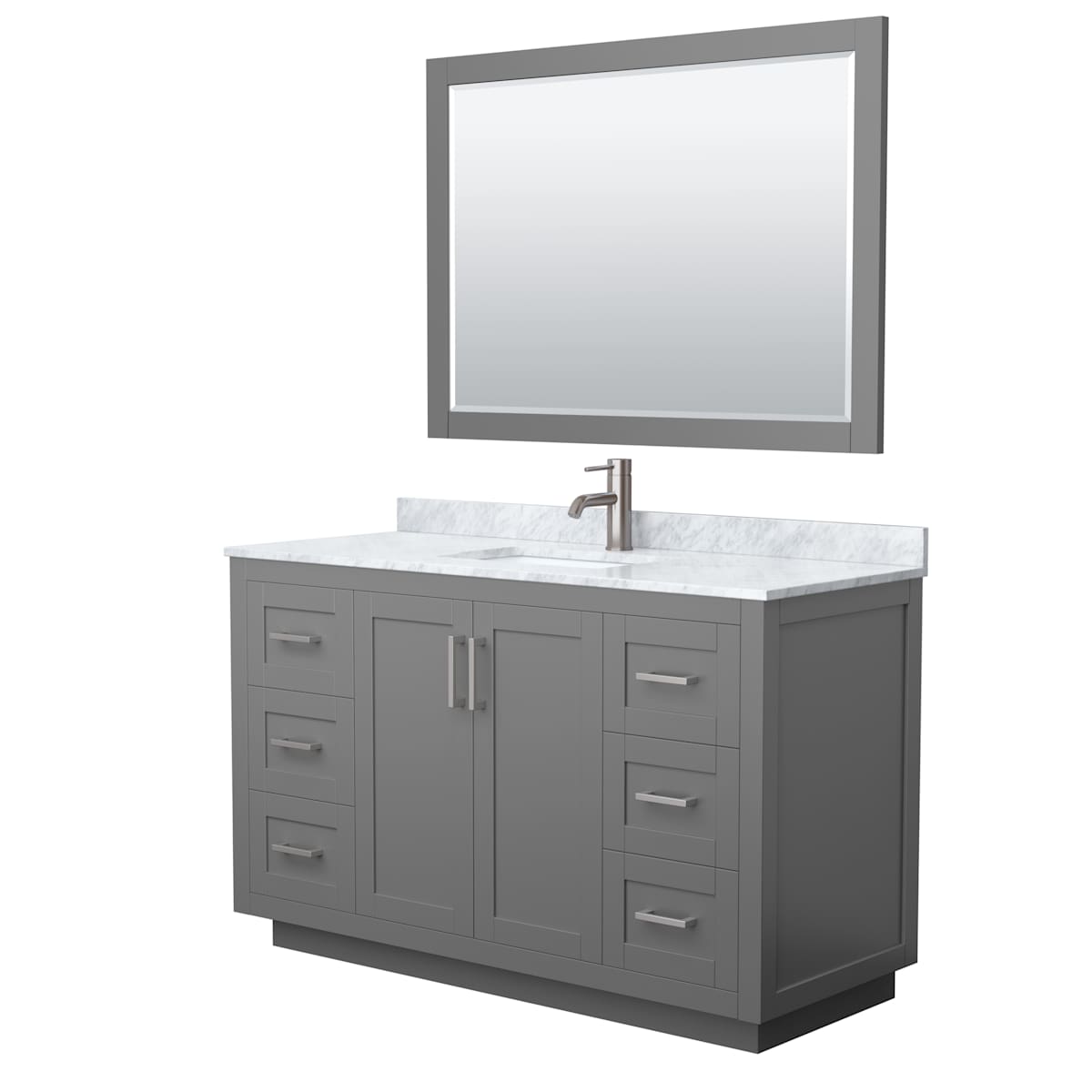 Miranda 54" Free Standing Single Basin Vanity Set with Cabinet, Marble Vanity Top, and Framed Mirror - image 11