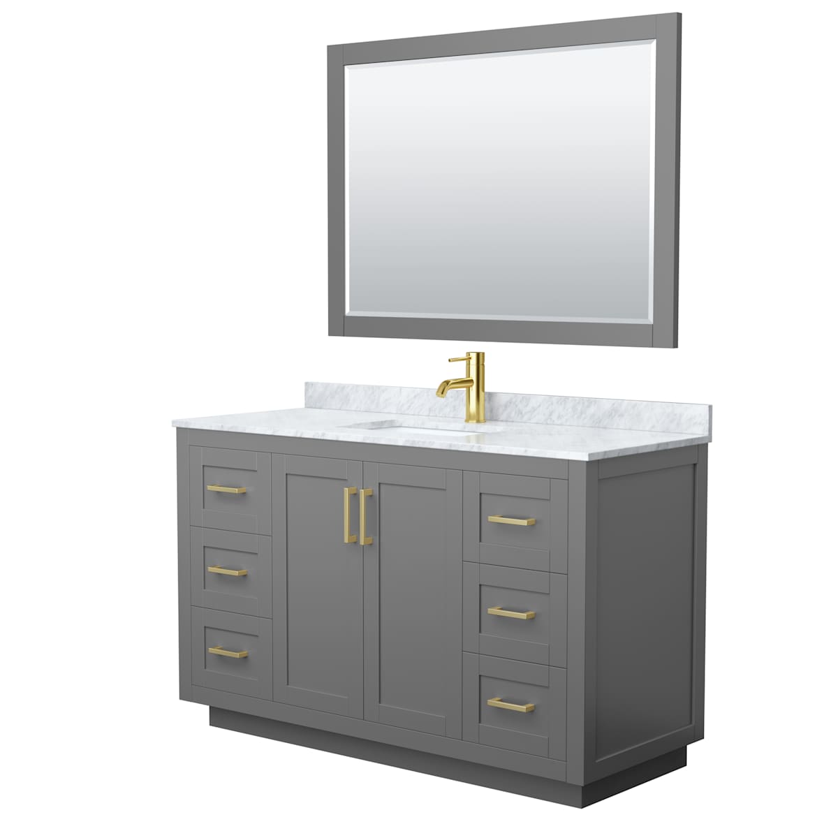 Miranda 54" Free Standing Single Basin Vanity Set with Cabinet, Marble Vanity Top, and Framed Mirror - image 16