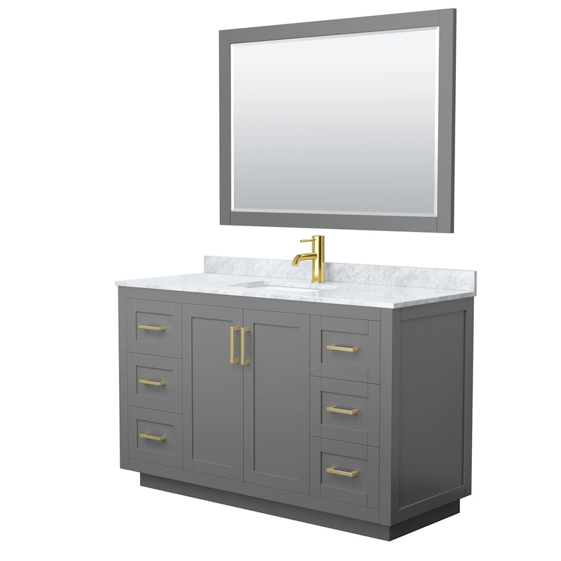 Miranda 54" Free Standing Single Basin Vanity Set with Cabinet, Marble Vanity Top, and Framed Mirror - image 16