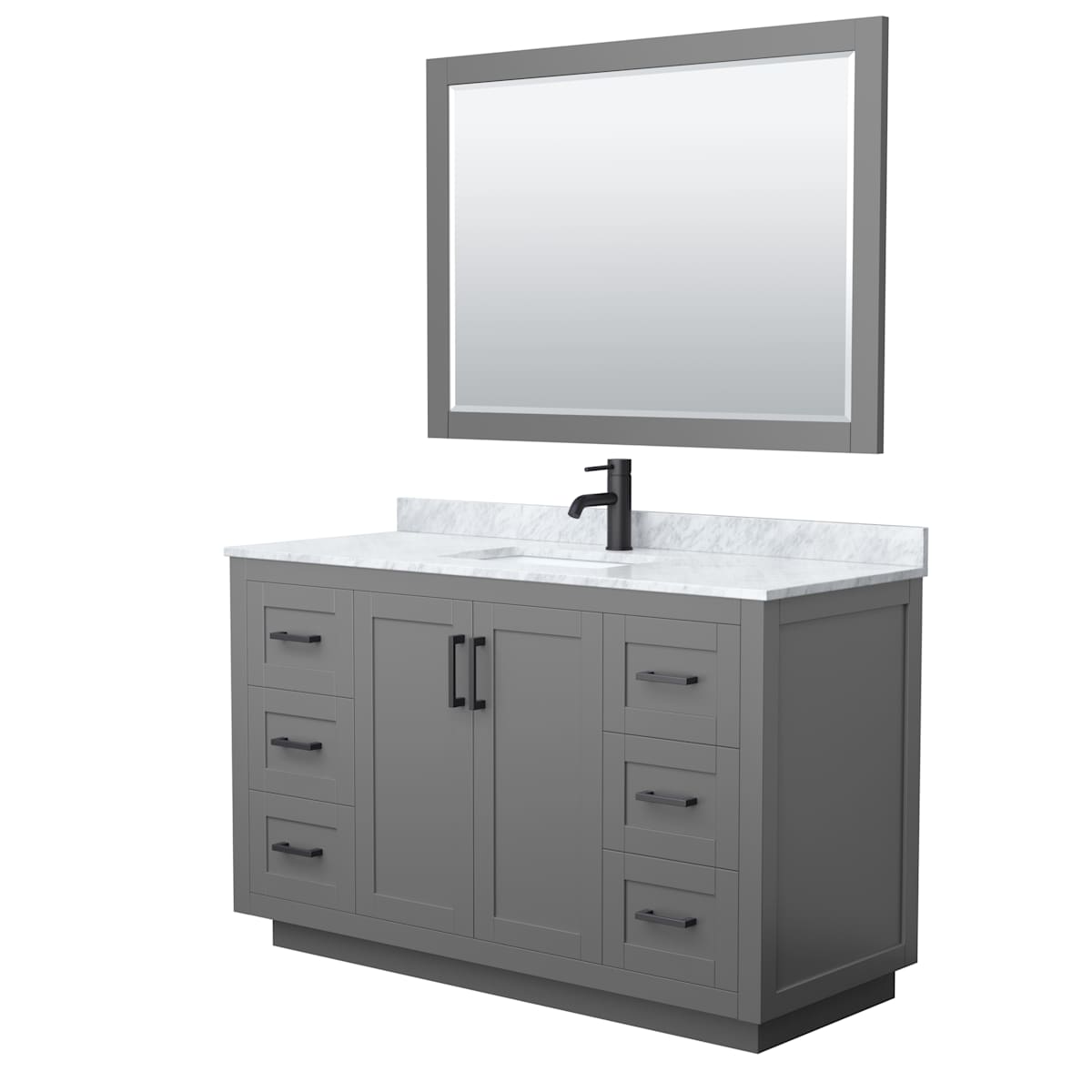 Miranda 54" Free Standing Single Basin Vanity Set with Cabinet, Marble Vanity Top, and Framed Mirror - image 19