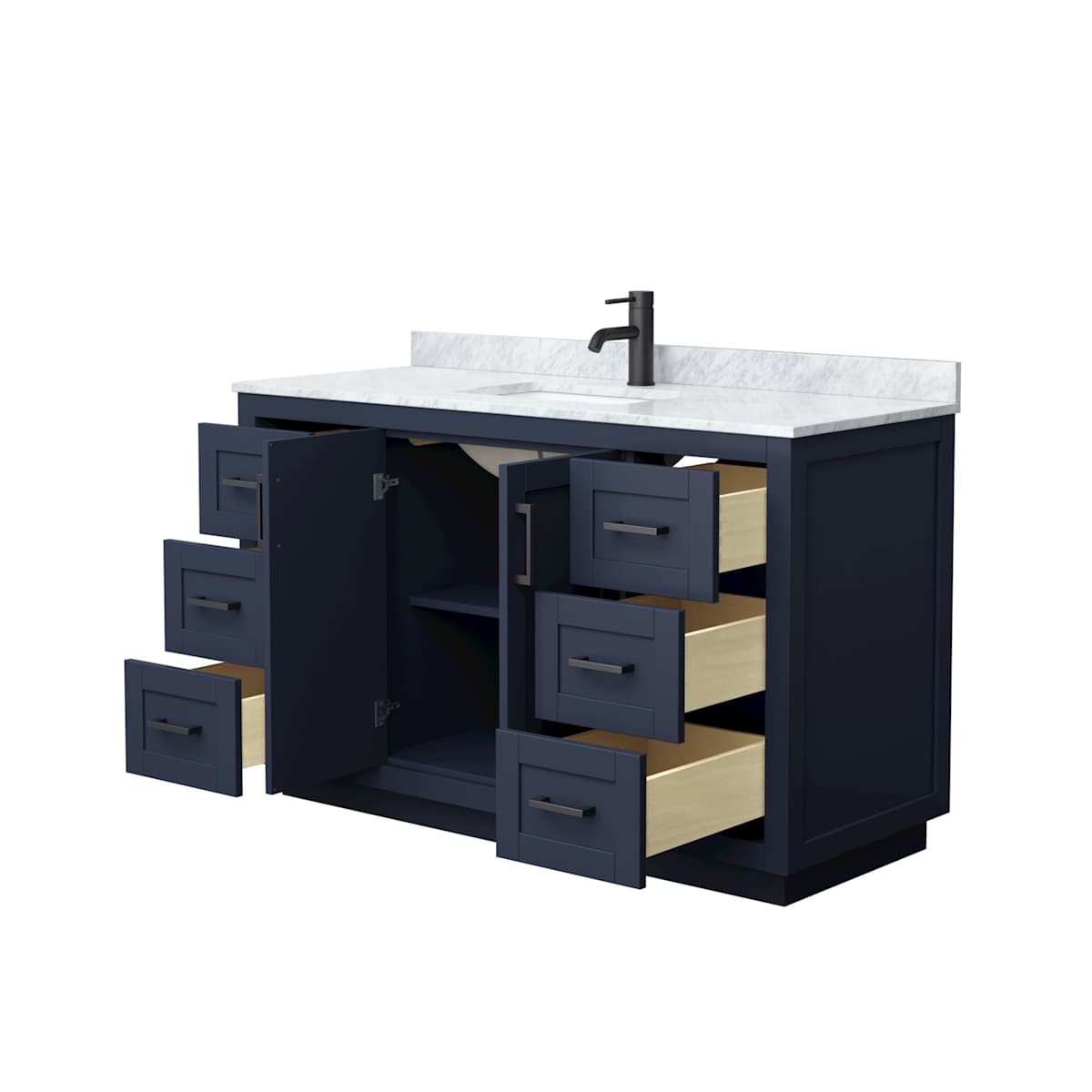 Miranda 54" Free Standing Single Basin Vanity Set with Cabinet and Marble Vanity Top - image 3