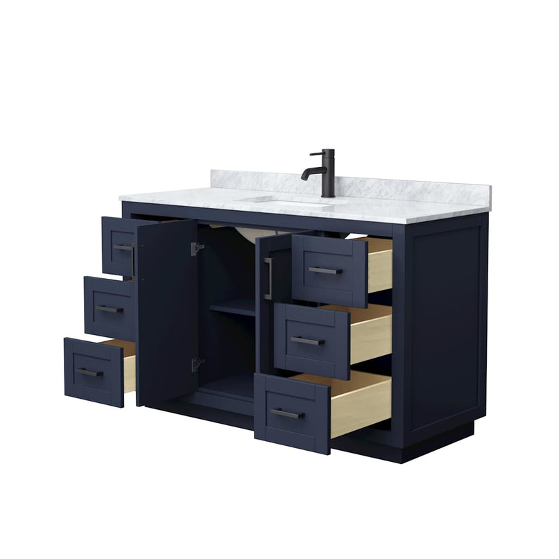 Miranda 54" Free Standing Single Basin Vanity Set with Cabinet and Marble Vanity Top - image 3
