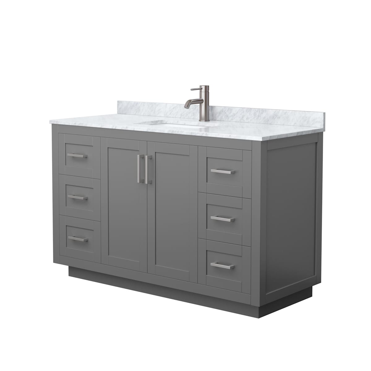 Miranda 54" Free Standing Single Basin Vanity Set with Cabinet and Marble Vanity Top