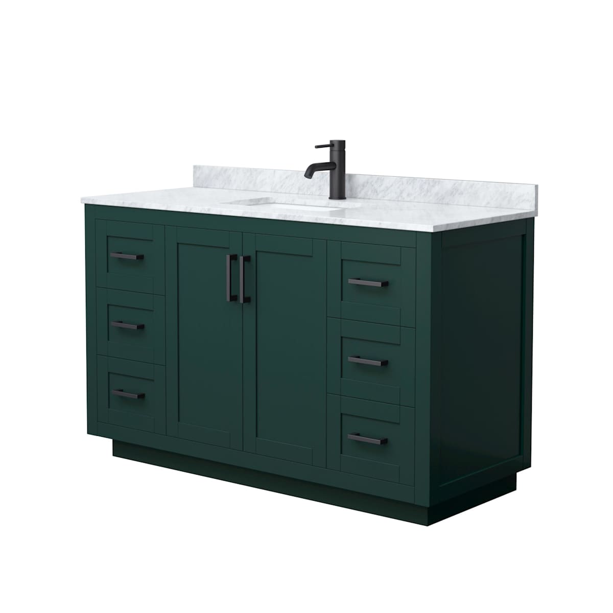 Miranda 54" Free Standing Single Basin Vanity Set with Cabinet and Marble Vanity Top