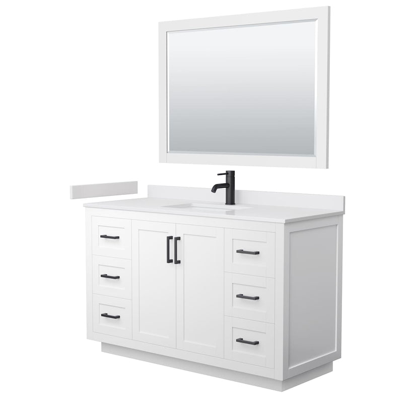 Miranda 54" Free Standing Single Basin Vanity Set with Cabinet, Cultured Marble Vanity Top, and Framed Mirror - image 13