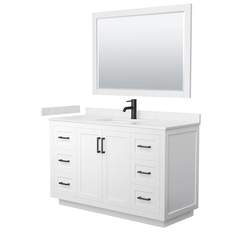 Miranda 54" Free Standing Single Basin Vanity Set with Cabinet, Cultured Marble Vanity Top, and Framed Mirror - image 17
