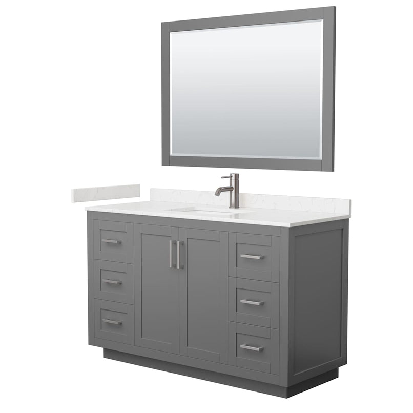 Miranda 54" Free Standing Single Basin Vanity Set with Cabinet, Cultured Marble Vanity Top, and Framed Mirror - image 19