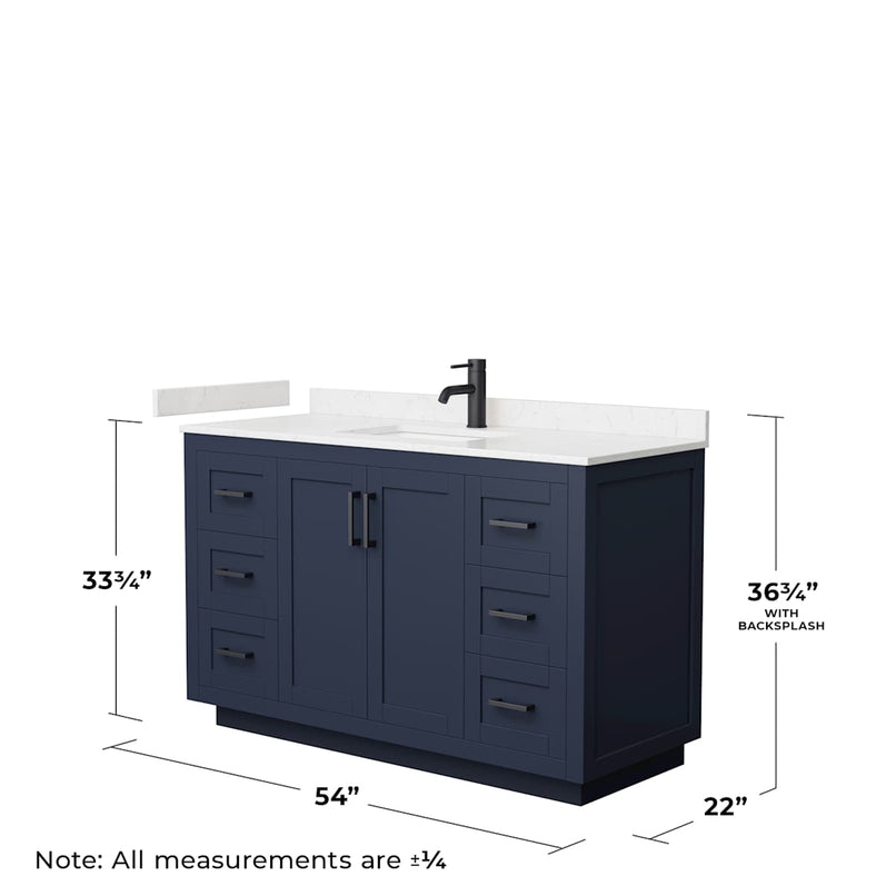 Miranda 54" Free Standing Single Basin Vanity Set with Cabinet and Cultured Marble Vanity Top - image 5