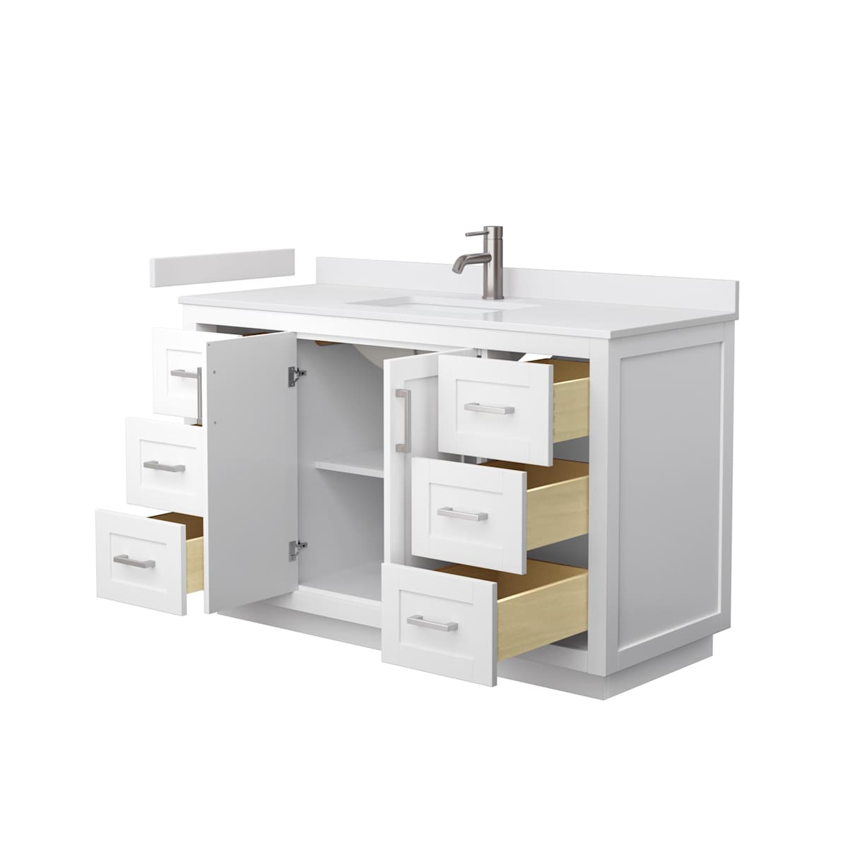 Miranda 54" Free Standing Single Basin Vanity Set with Cabinet and Cultured Marble Vanity Top