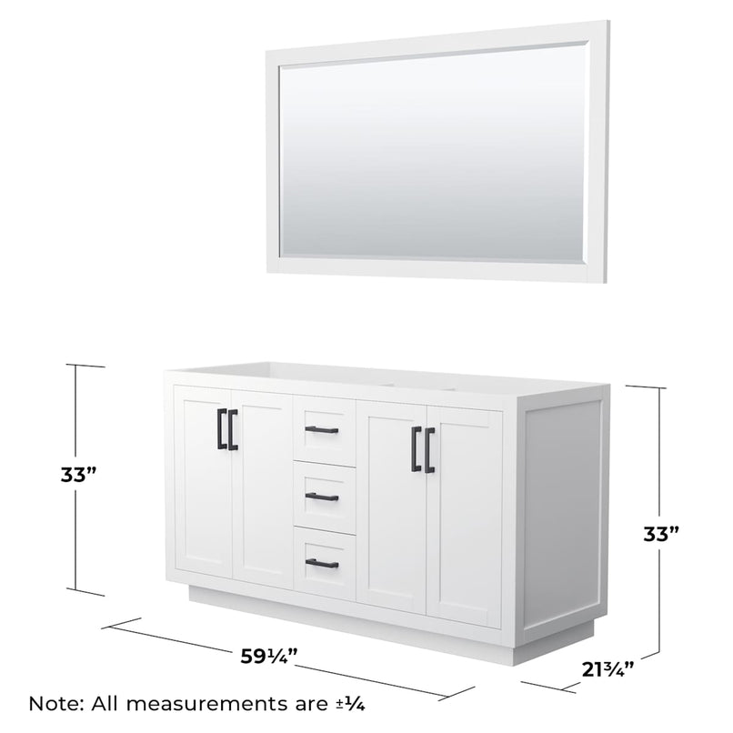 Miranda 60" Double Free Standing Vanity Cabinet - Less Vanity Top - image 4