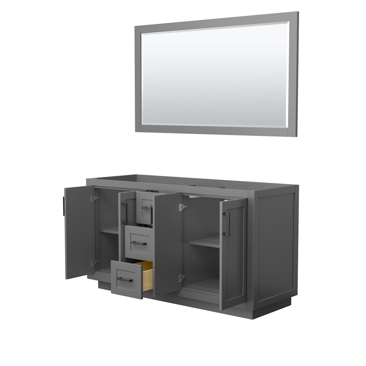 Miranda 60" Double Free Standing Vanity Cabinet - Less Vanity Top - image 8