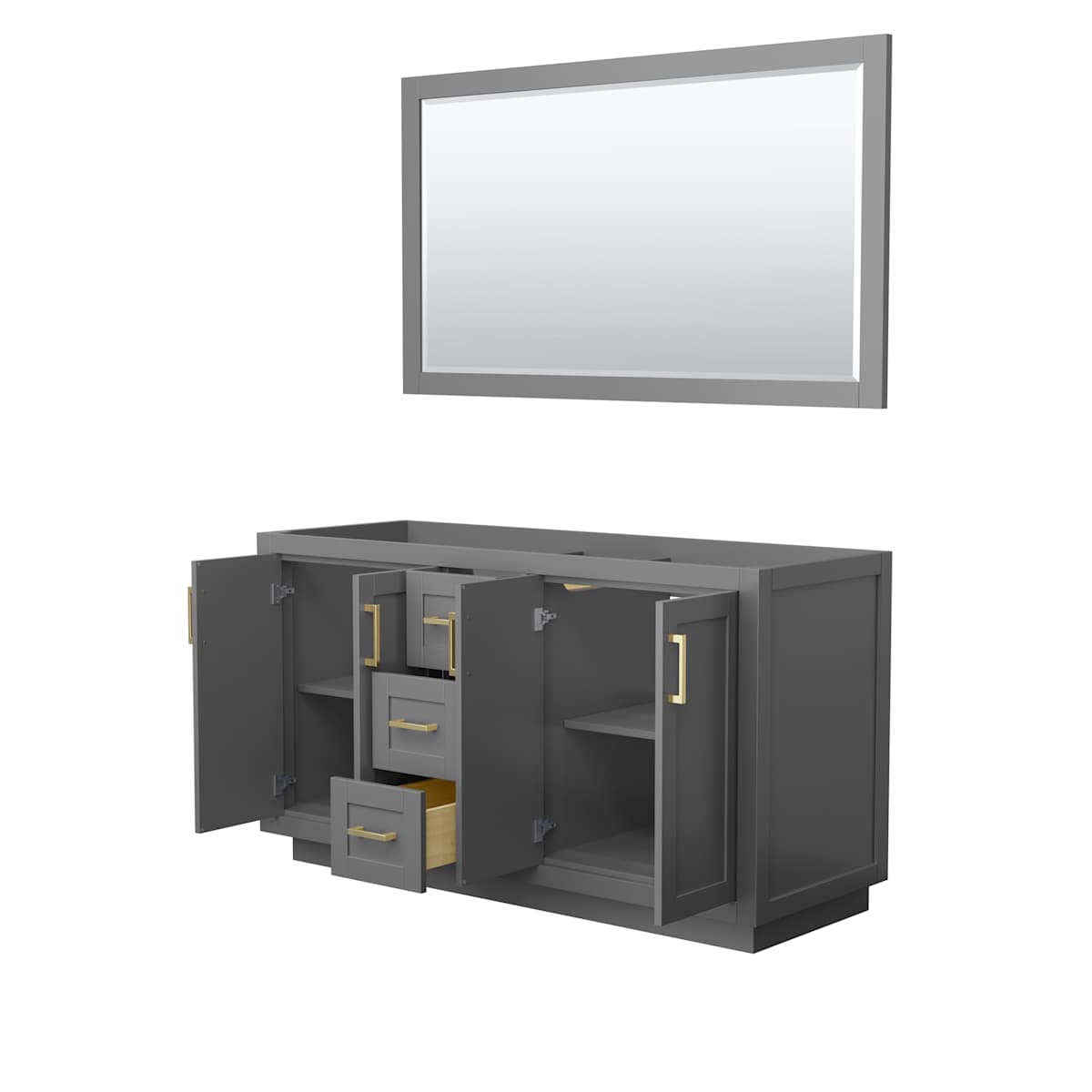 Miranda 60" Double Free Standing Vanity Cabinet - Less Vanity Top - image 10