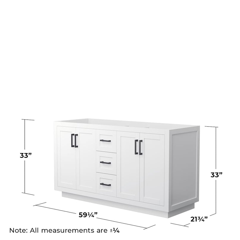 Miranda 60" Double Free Standing Vanity Cabinet Only - Less Vanity Top - image 3